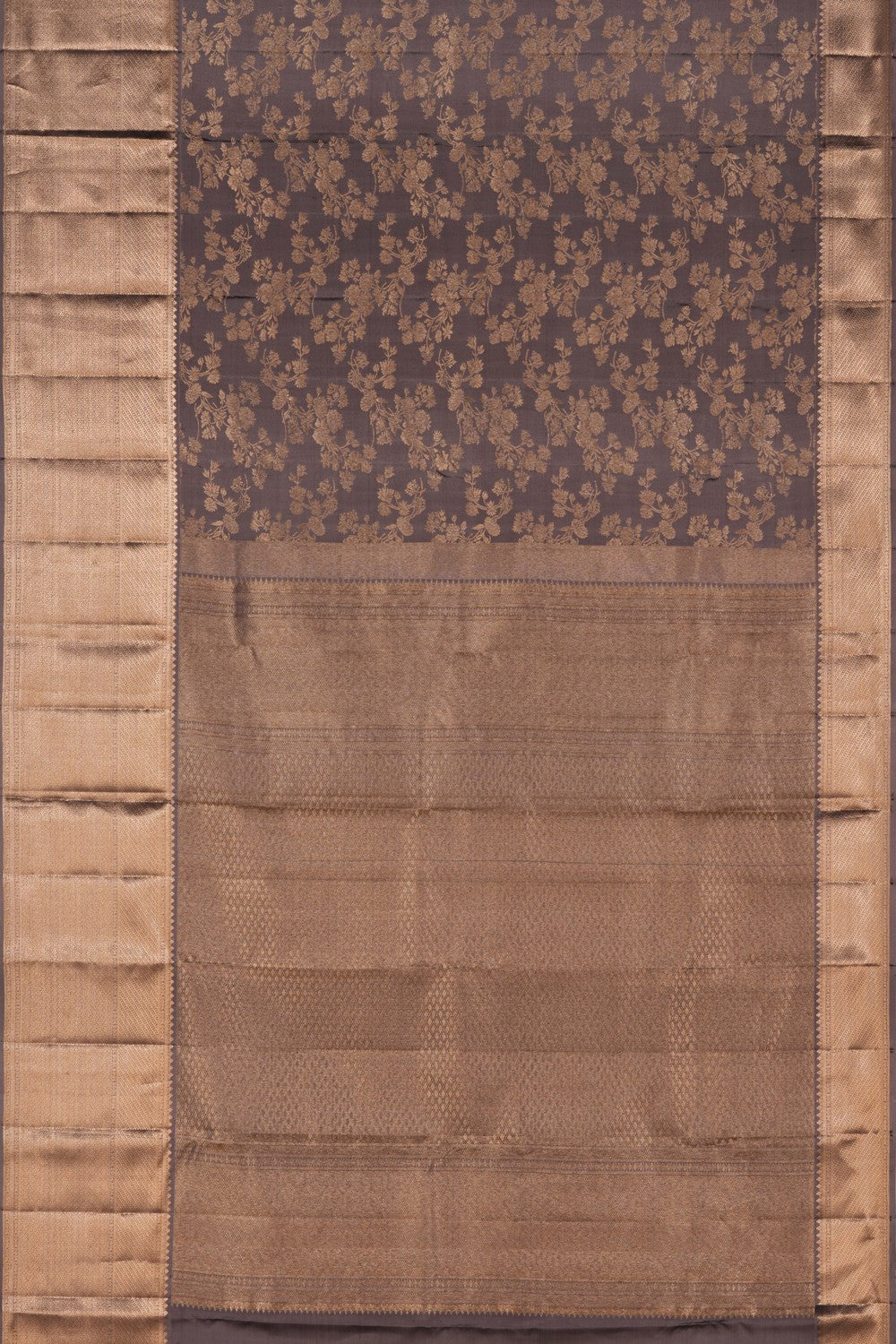 Image of Kanchipattu Brocade Silk Grey Saree